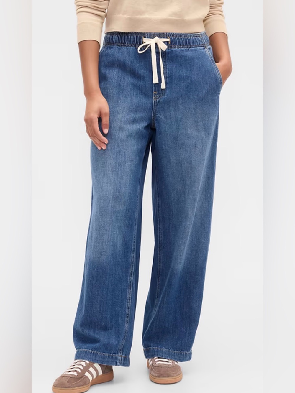 Gap high rise easy wide leg jeans size small
